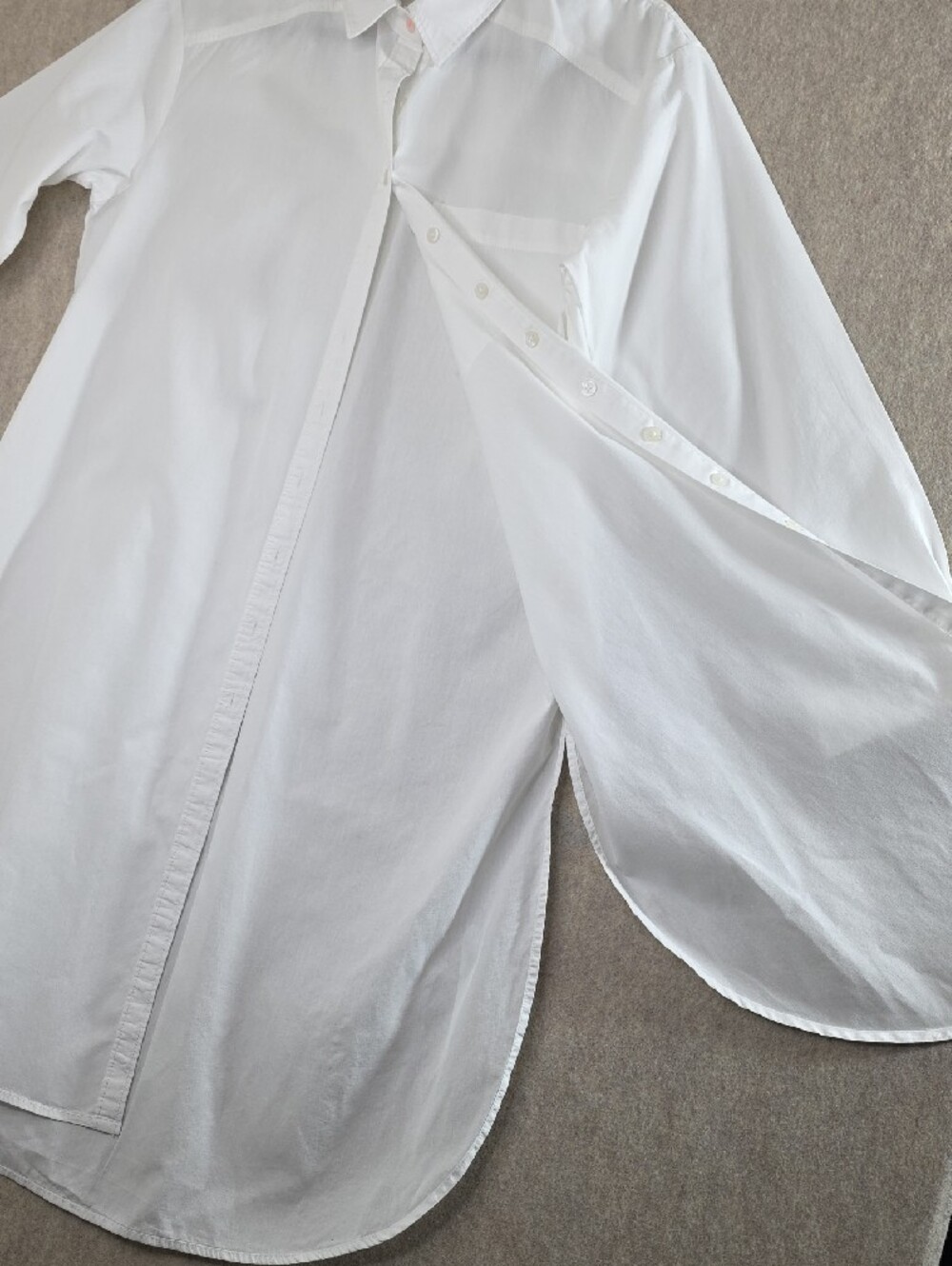 Maeve by Anthropologie White Longline Button Up Shirt Dress 100% Cotton. - Picture 8 of 14